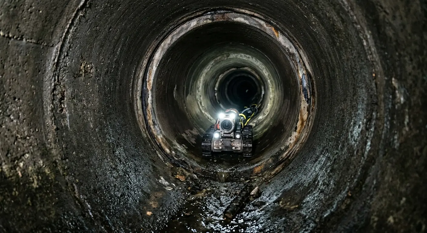 Robotic sewer camera inspecting pipe interior for Drain Snake Service in Oviedo